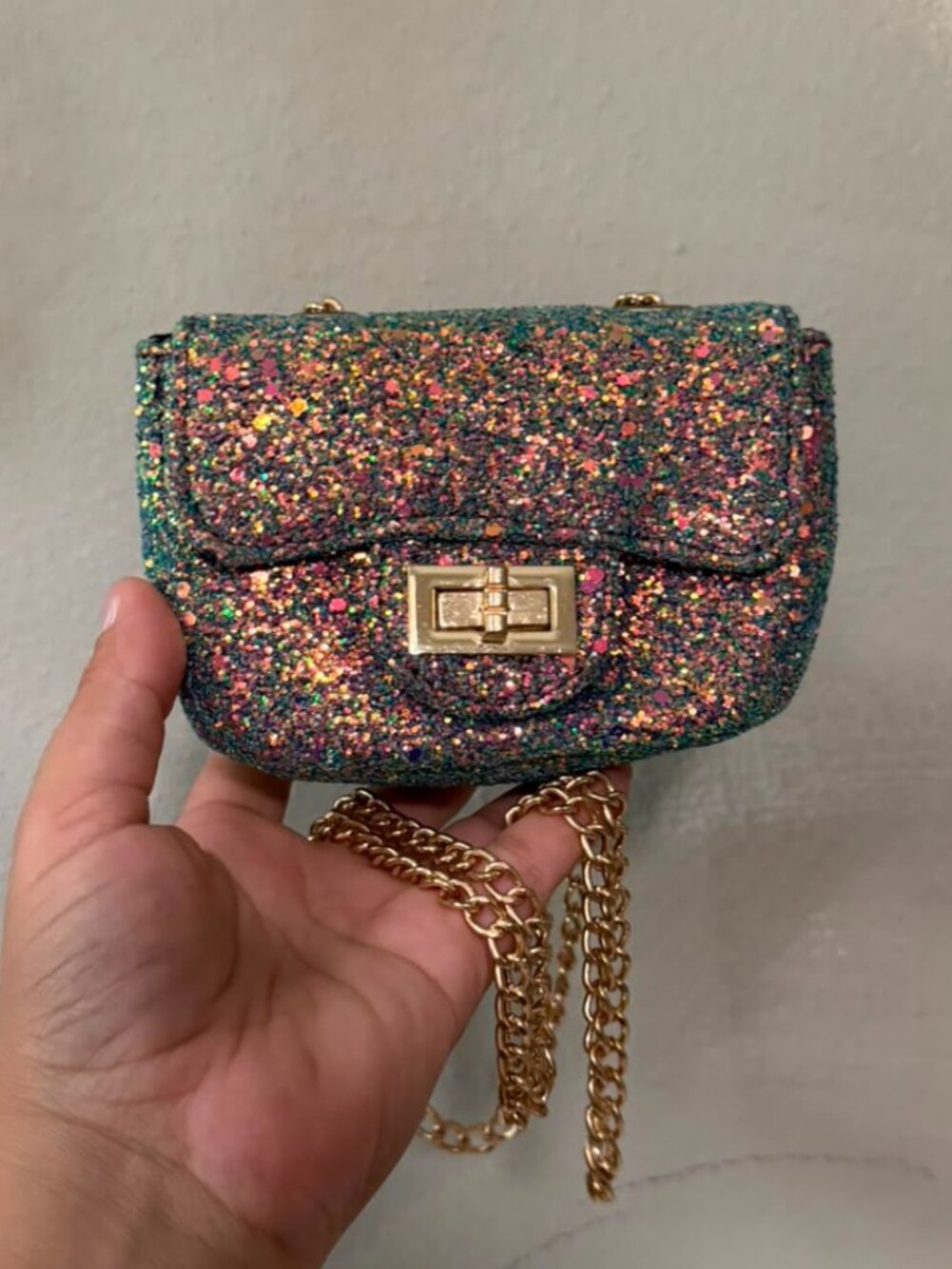 Glitter Mini Chain Crossbody Bag